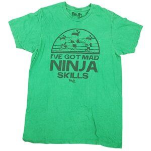 Fruit Ninja Green T-Shirt Medium Video Game Tee Soft Top I've Got Mad Ninja Skil